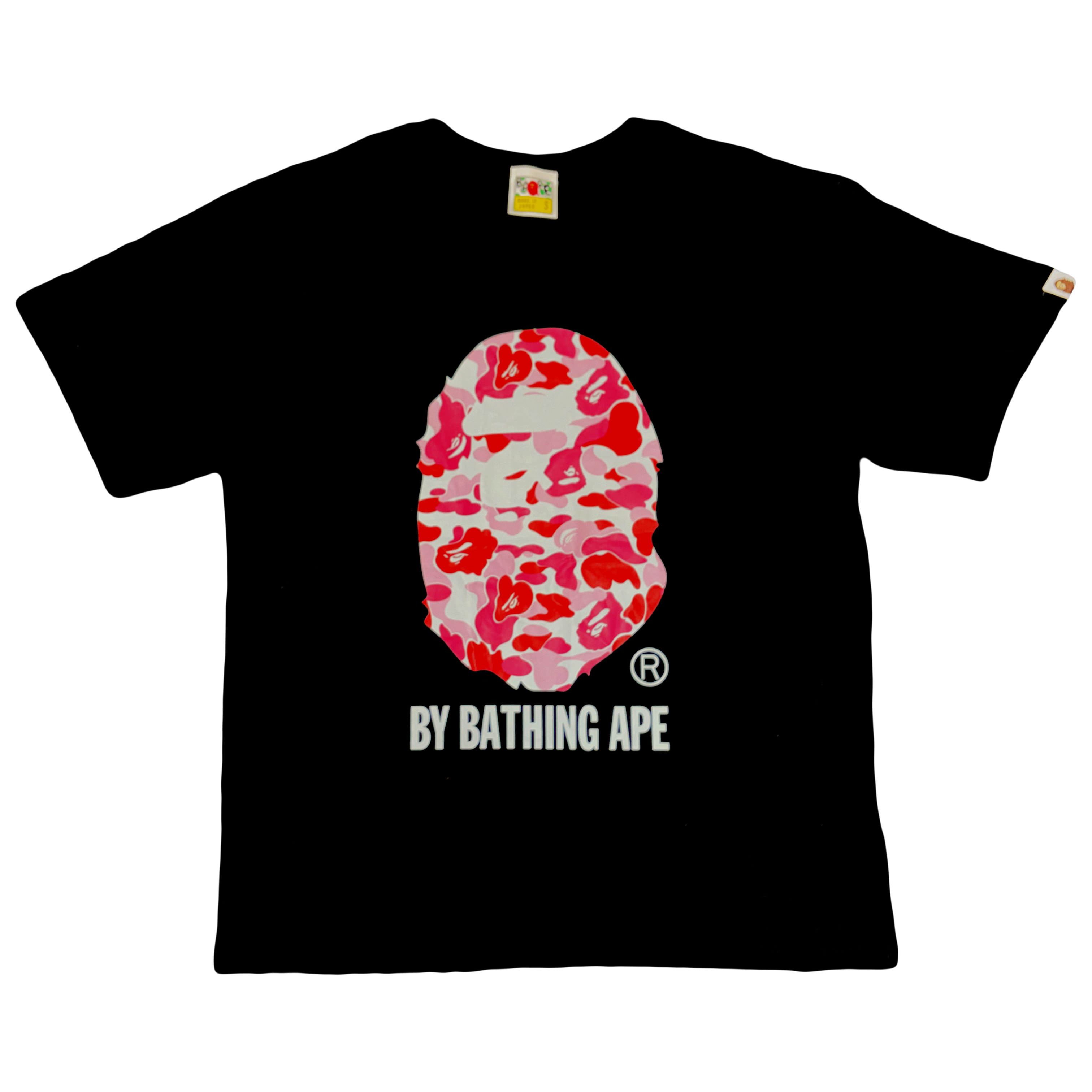 Bape A Bathing Ape Black & Pink Camo Big Ape Head Tee